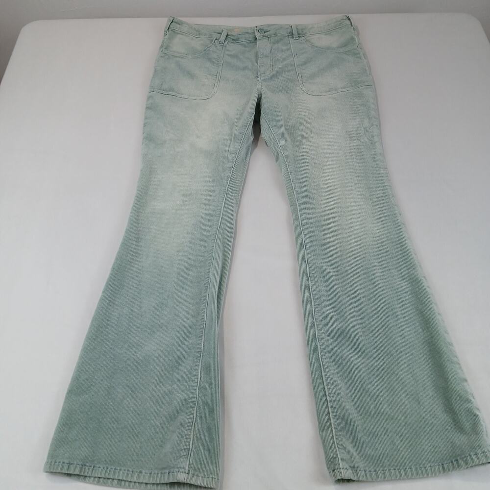 Anthropologie Pilcro The Icon Corduroy Jeans Pants Size 34 Green Flare Low Rise - Picture 9 of 16